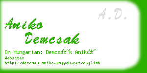 aniko demcsak business card